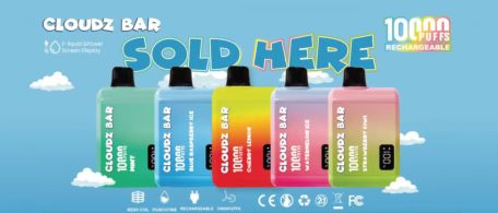 Cloudz Bar - 10,000 puffs - With LED Screen- Rechargeable - 5 pcs/Display