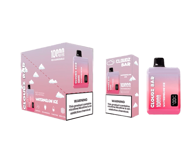 Cloudz Bar - 10,000 puffs - With LED Screen- Rechargeable - 5 pcs/Display