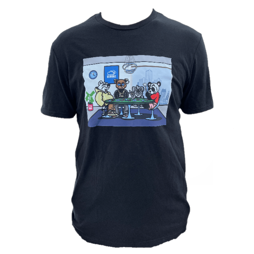 Cloudz apparel black poker t-shirt, front