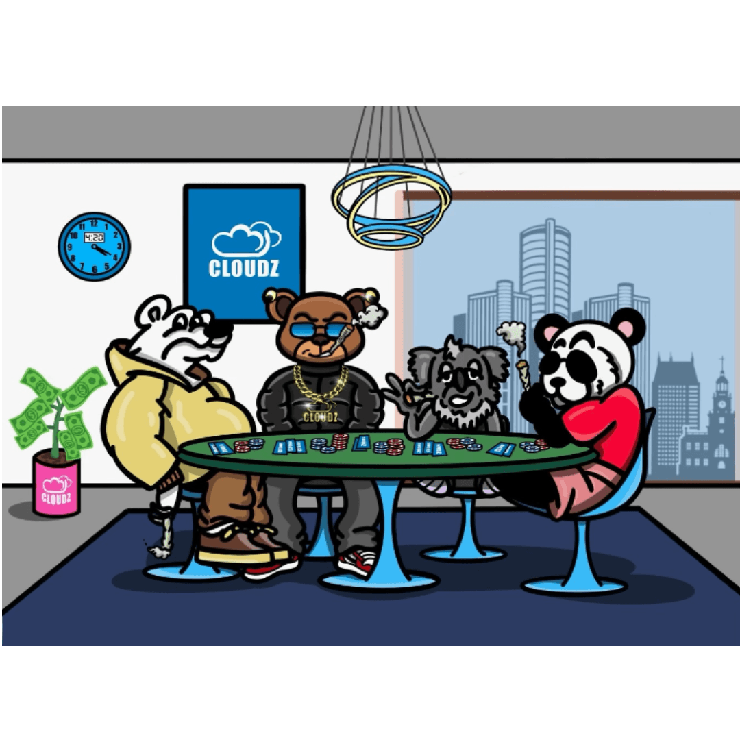 Cloudz apparel poker t-shirt, logo