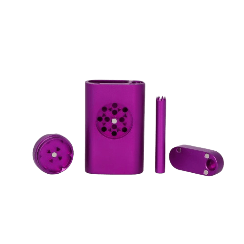 one hitter dugout, grinder, and hitter, purple