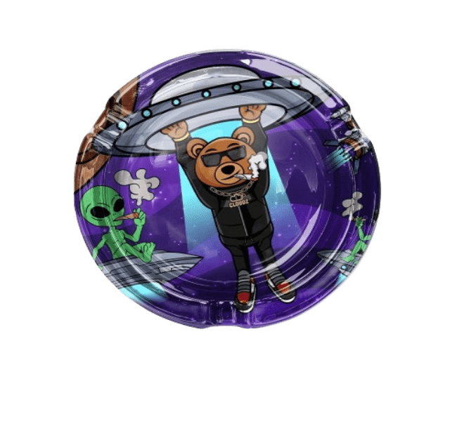 Cloudz Glass Ashtray - Alien Design - Cloudz-Smoke-DET