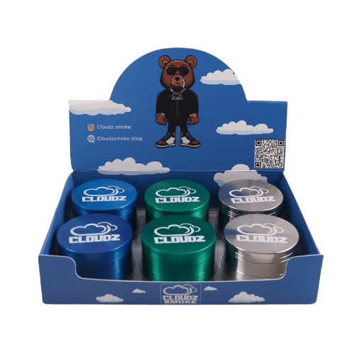 Cloudz Grinderz Display Box - 63MM - 6 Count - Wholesale - Cloudz-Smoke-DET
