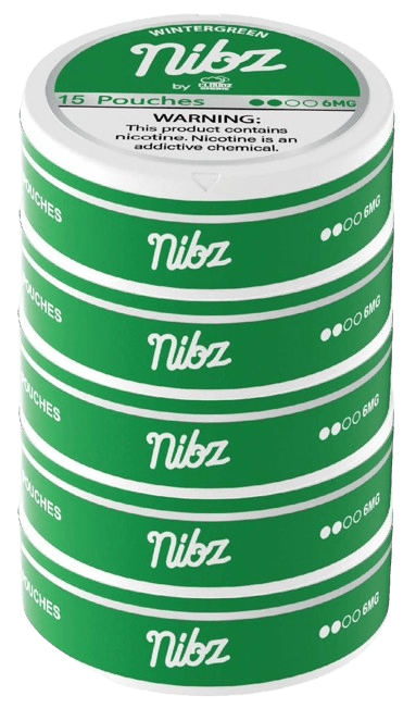 Nibz Pouches - 6mg - 15 Pouches/Can - 5 Cans/Roll - Wholesale