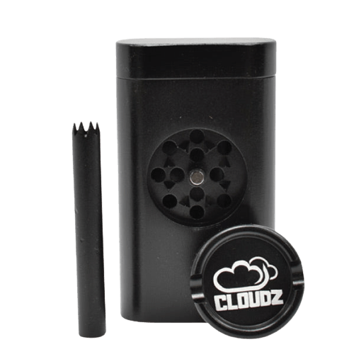 one hitter dugout, grinder, and hitter, black