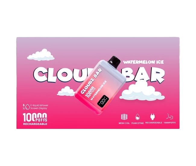 Cloudz Bar - 10,000 puffs - With LED Screen- Rechargeable - 5 pcs/Display