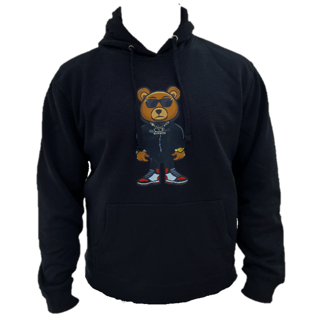 Cloudz apparel bear hoodie, front