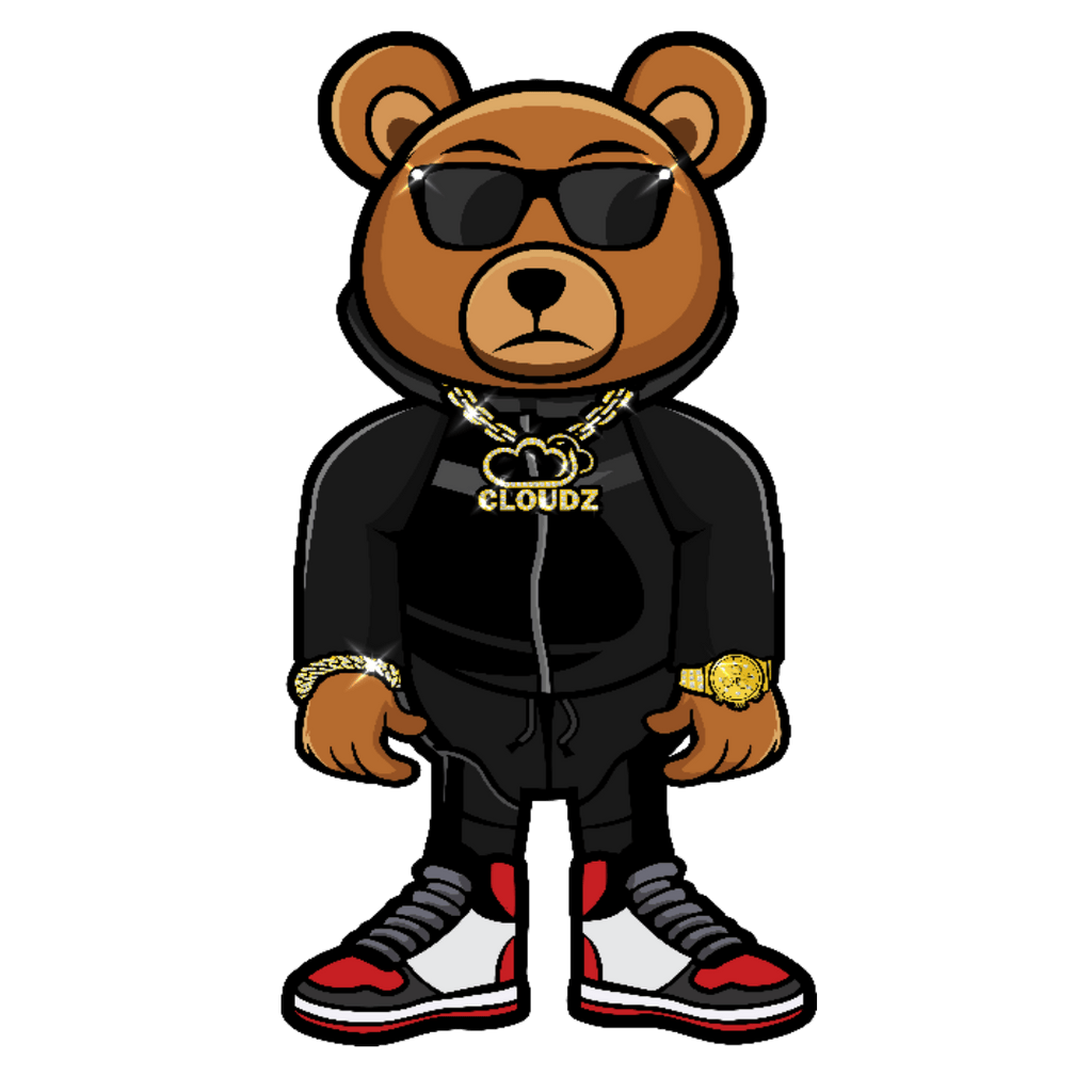 Cloudz apparel bear hoodie, logo