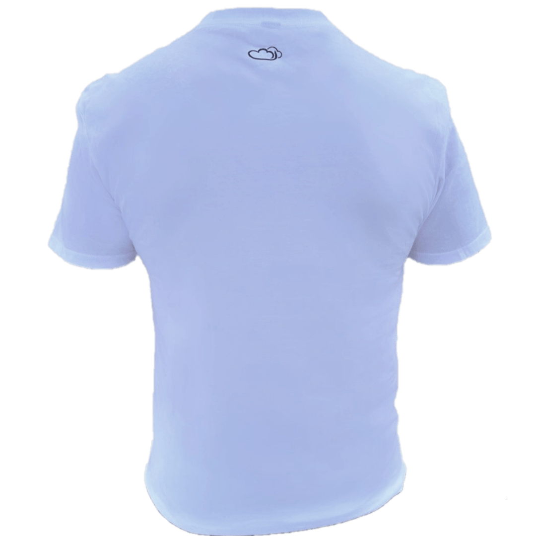 Cloudz apparel white bear t-shirt, back