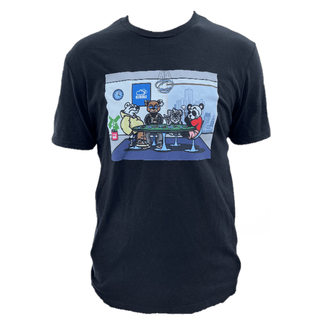 Cloudz apparel black poker t-shirt, front