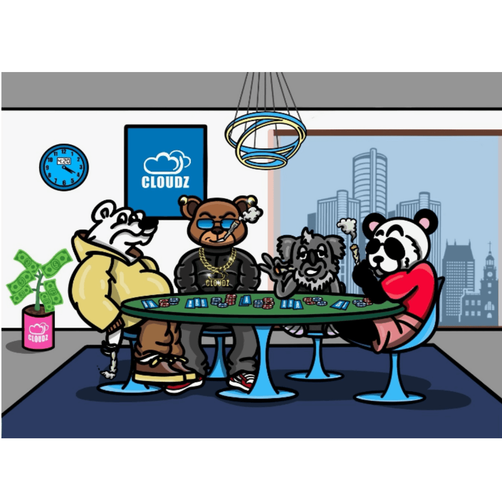 Cloudz apparel poker t-shirt, logo